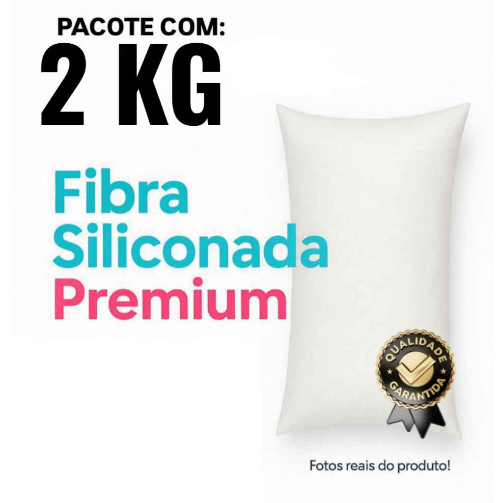 KIT 1 2 KG e 500G Fibra de POLIÉSTER SILICONIZADA ANTIALERGICA enchimento almofadas sofá artesanato em Oferta na Shopee