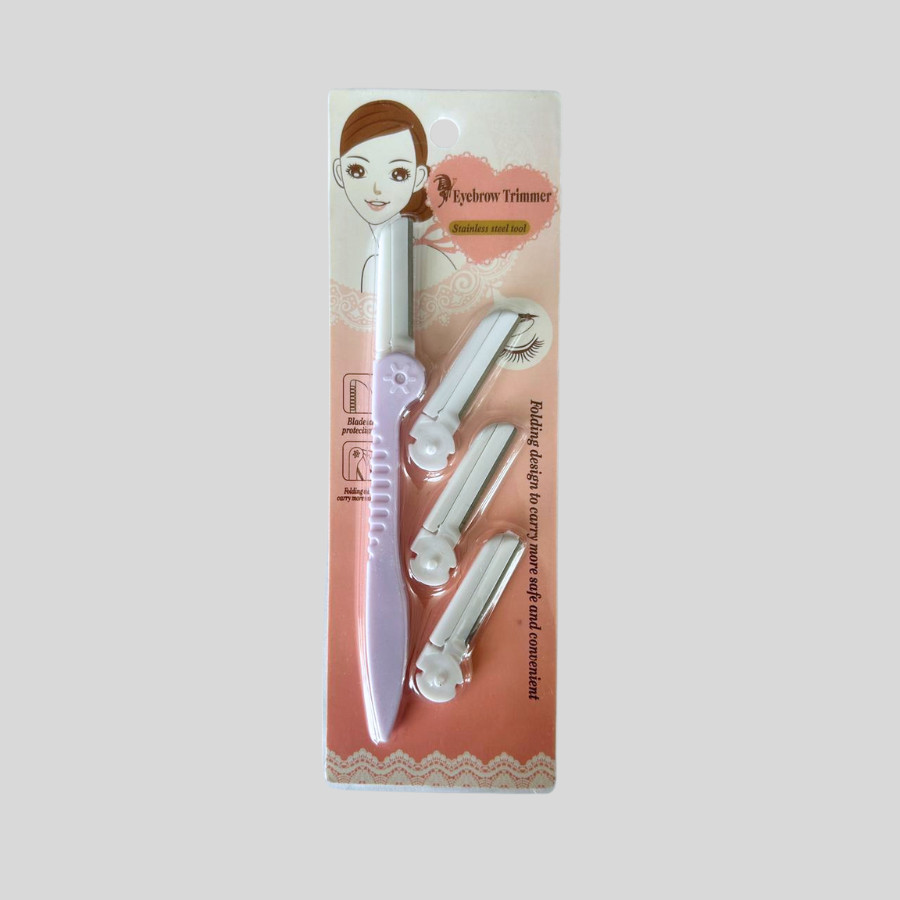 Kit 12 Navalhas Faciais Dobráveis + 3 Refis Removedores de Sobrancelhas