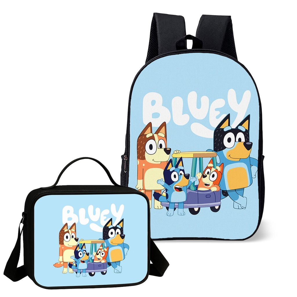 Mochila Escolar Infantil com Lancheira Térmica Estampa Família Bluey Cachorros Kit ou Avulso em Oferta na Shopee