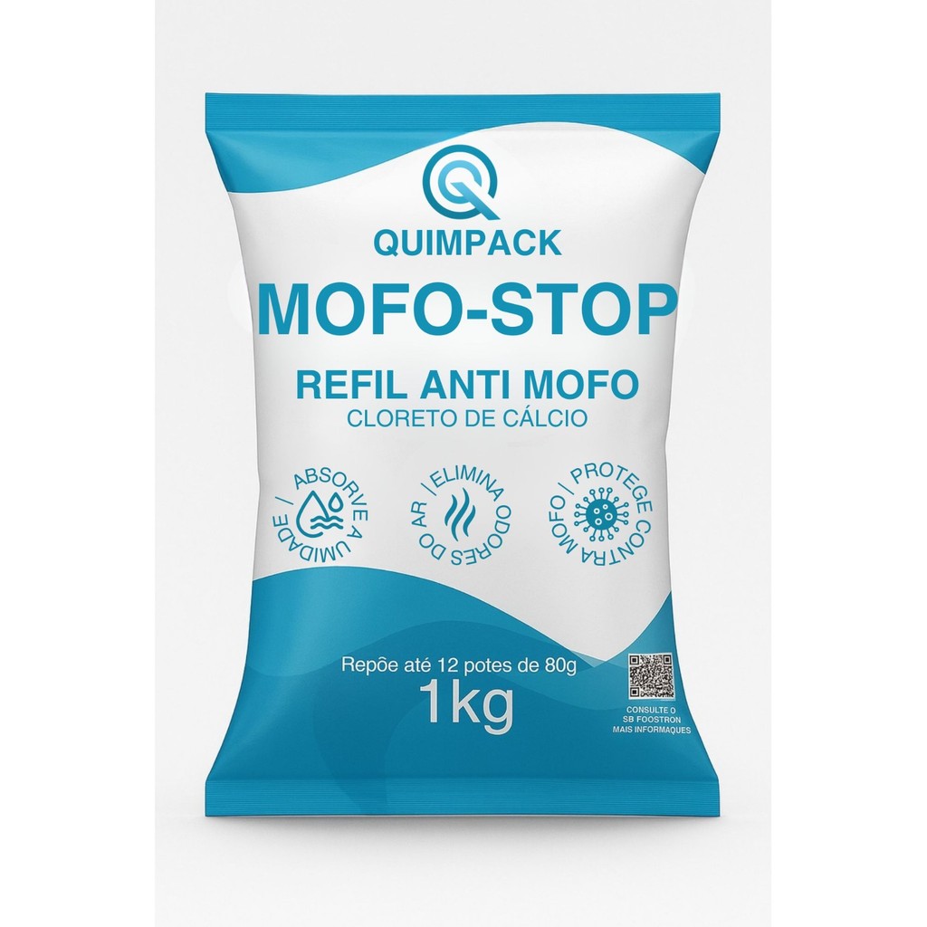 Kit C/5 Cloreto De Calcio 1kg AntiMofo Quimpack - Bolinhas Granuladas