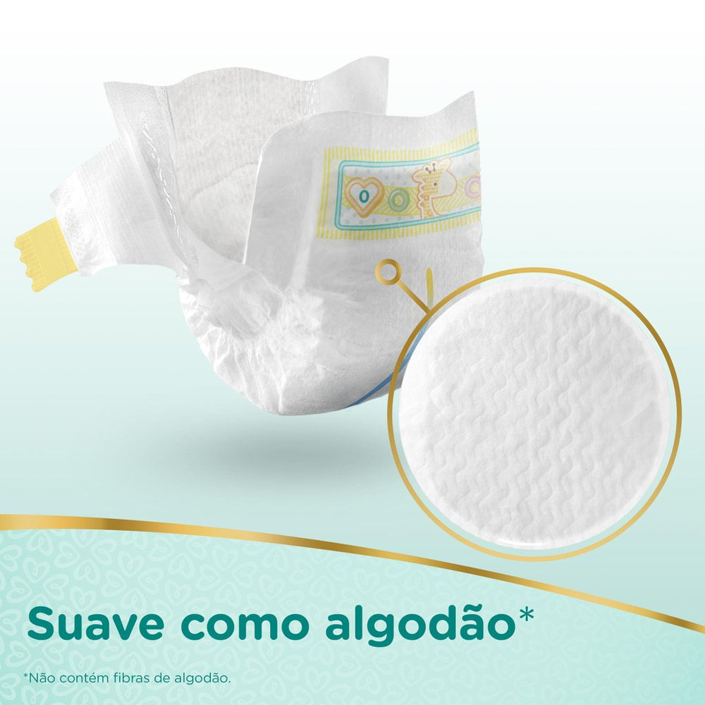 Detalhes do Fralda Pampers Recém-Nascido Premium Care RN+ com 20 Unidades