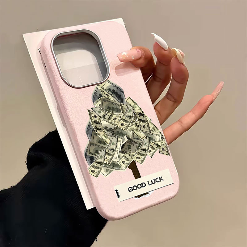 Capa De Árvore De Dinheiro Capinha Para iPhone 14 17 Air 16 15 Plus 13 12 11 Pro Max Flor De Renda Normal Dois