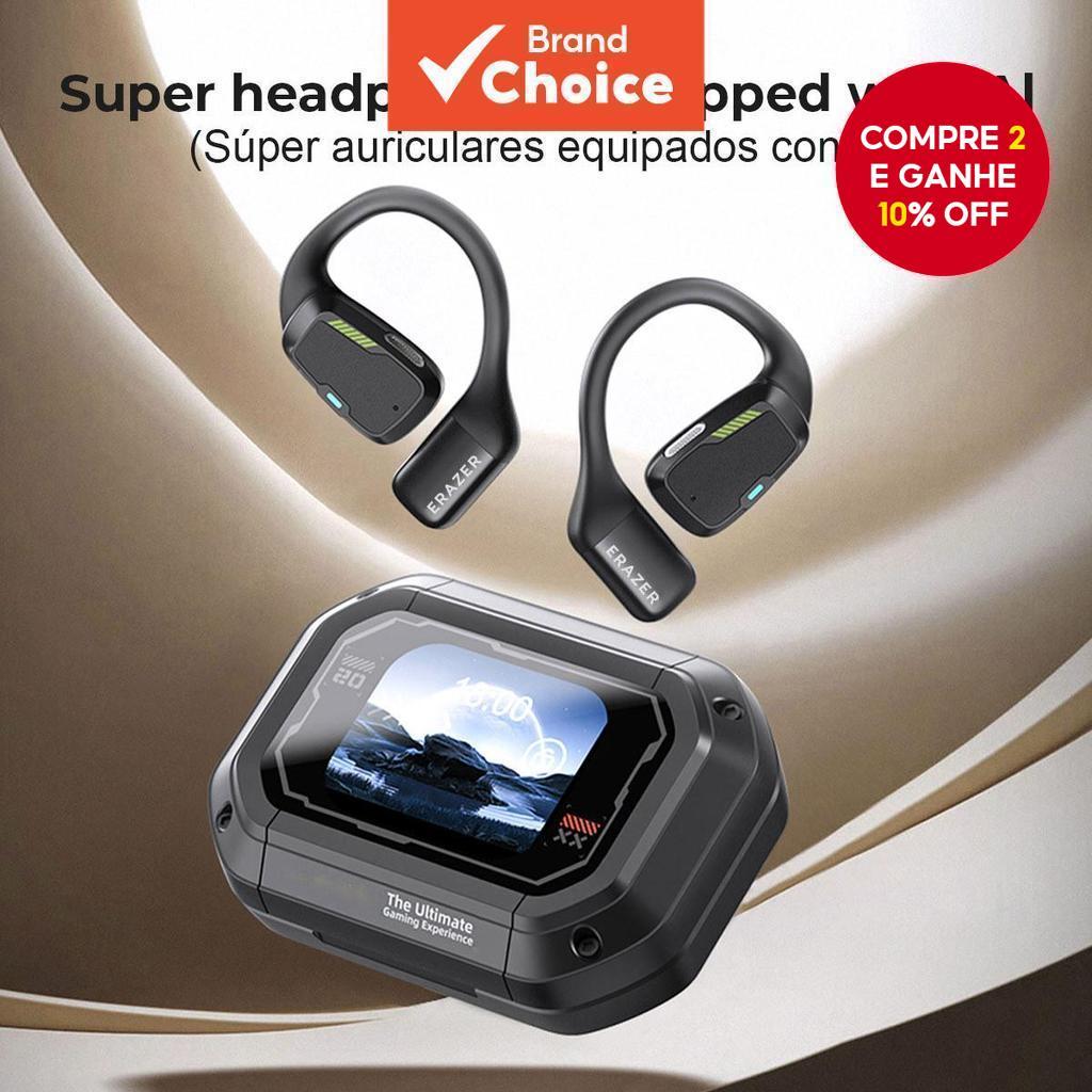 ERAZER XP6 Fones de Ouvido Bluetooth 5.4 Tradutor de Voz AI Tela de Toque LED Fones de Ouvido Empresariais com