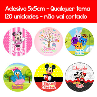 120 adesivos para enfeites de festa (tamanho 5x5cm) Não vai cortado em Oferta na Shopee