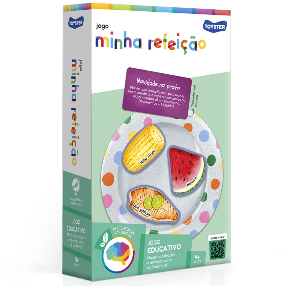 JOGO EDUCATIVO MINHA REFEIÇÃO TOYSTER BRINQUEDO INFANTIL DIVERSÃO ALIMENTOS CORES APRENDER TABULEIRO em Oferta na Shopee