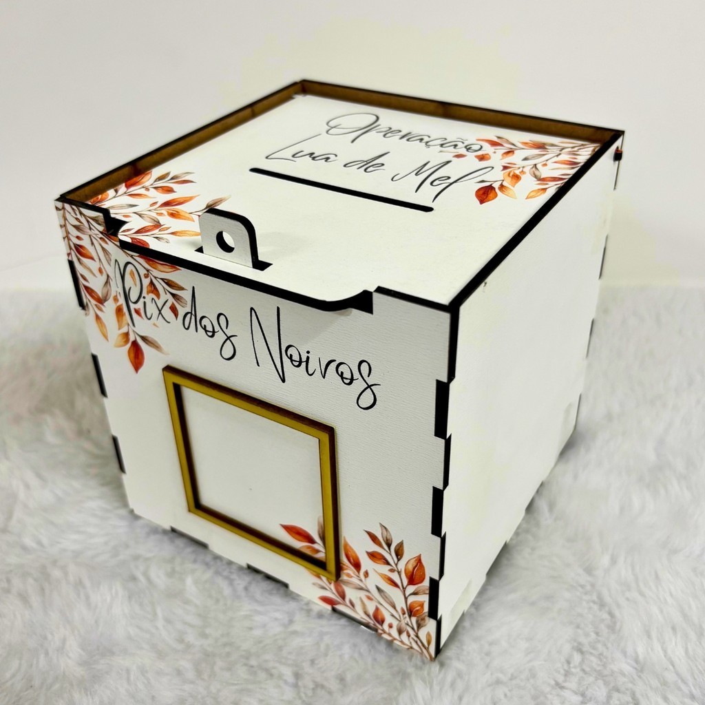 Caixa PIX Casamento – Operação Lua de Mel Corte da Gravata Qr code com Estampa Flores Terracota em Oferta na Shopee