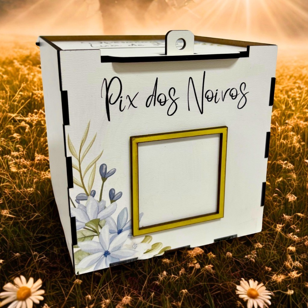 Caixa PIX Casamento Operação Lua de Mel Flore Azul em Oferta na Shopee