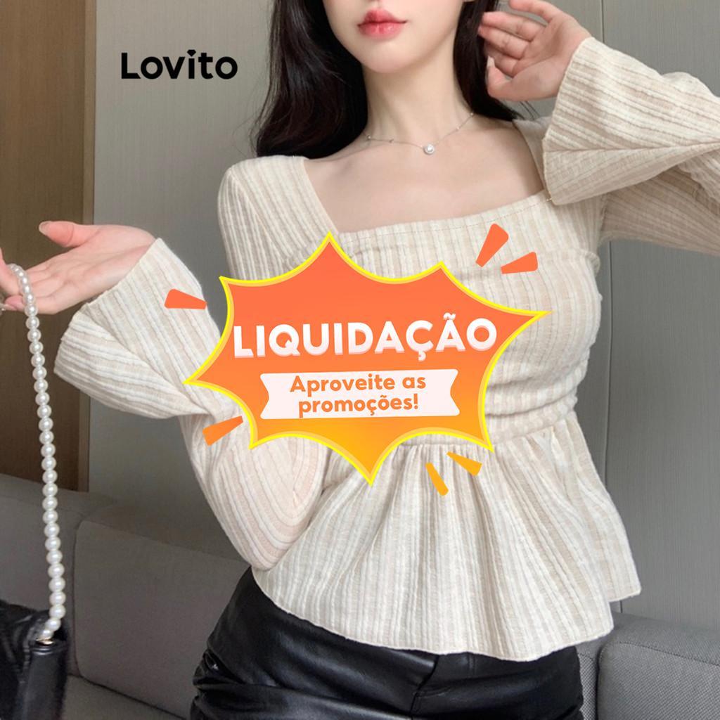 Lovito Blusas Casuais Especiais Para Mulheres (Tamanho G) em Oferta na Shopee