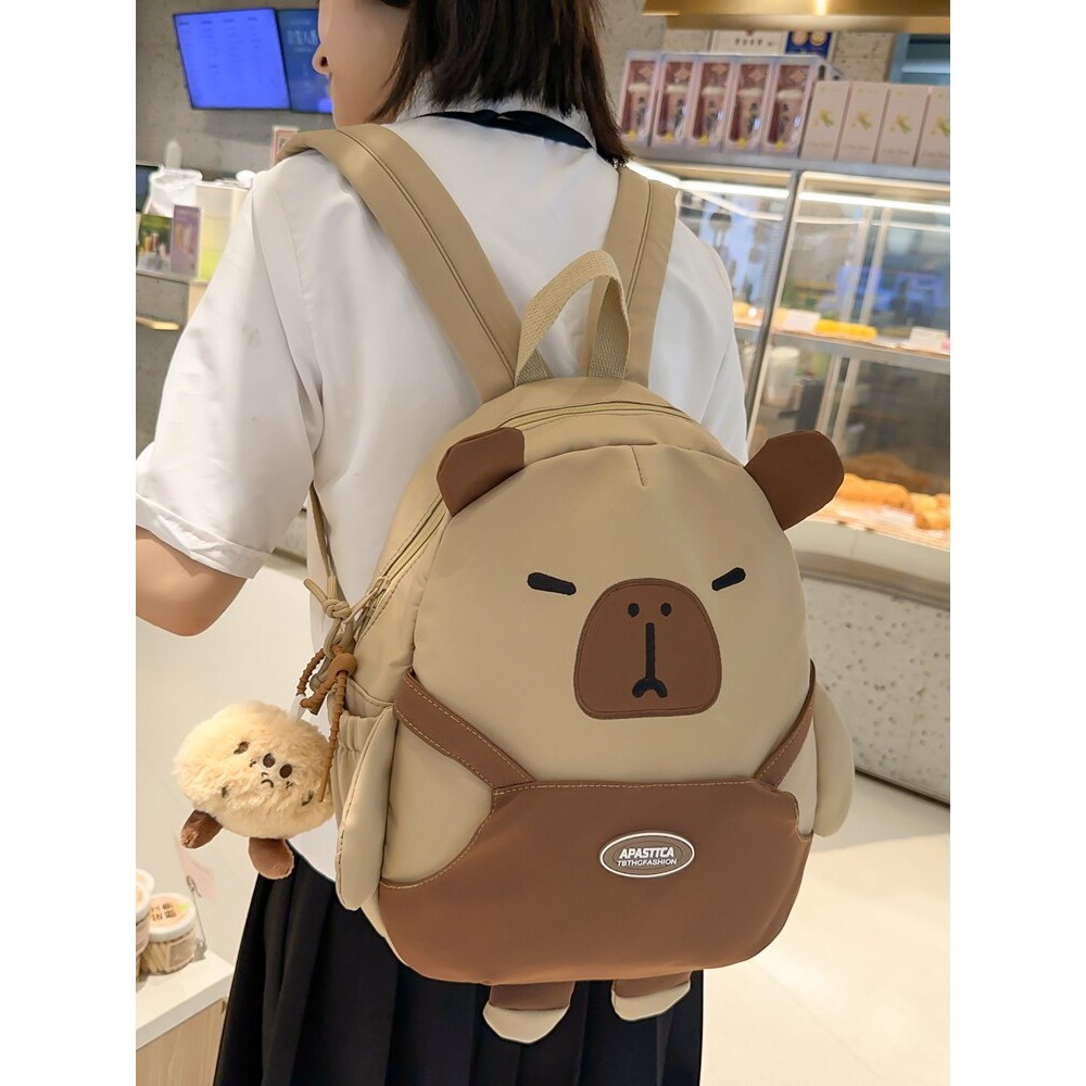 Mochila escolar meninas estudantes do ensino fundamental capivara capivara mochila japonesa Mini mochila feia bonito mac