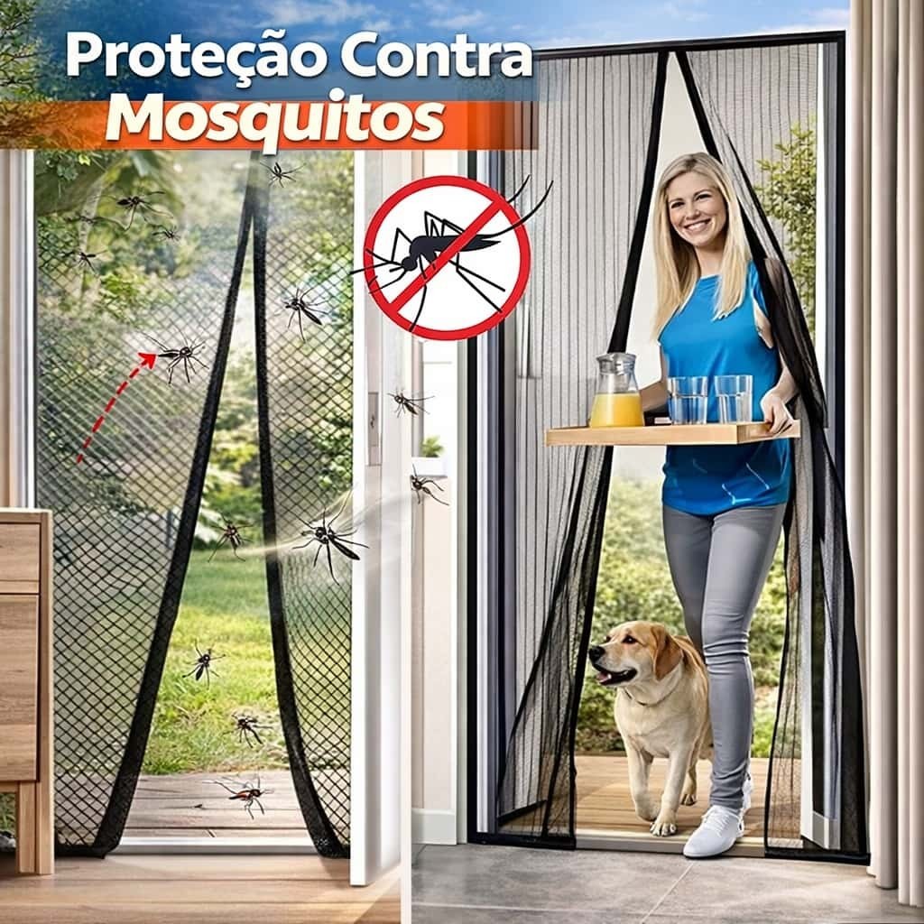 Tela Mosquiteira Magnética para Porta Anti-Insetos Fácil de Instalar Proteção contra Mosquitos