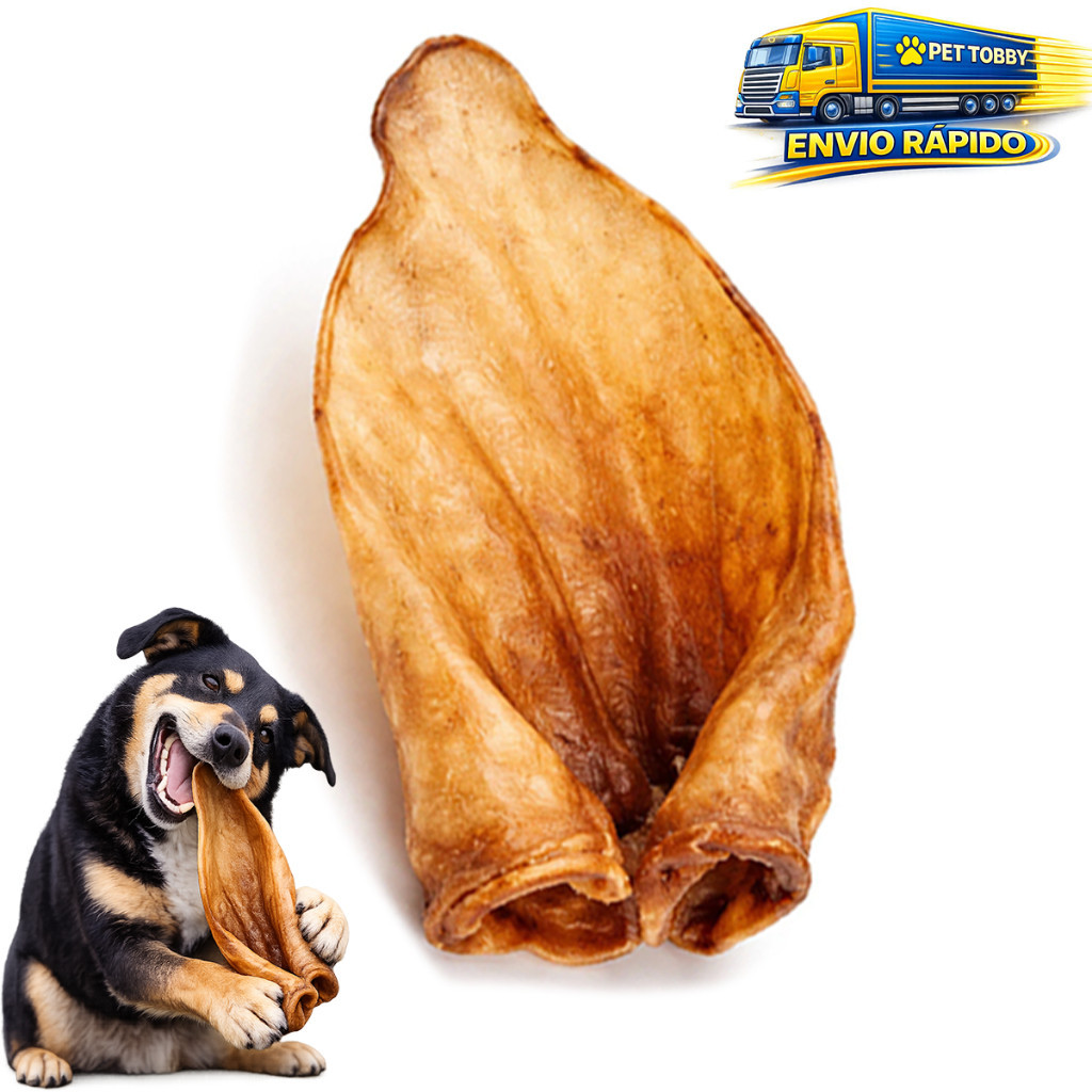 Orelha Bovina 100% Natural Comestivel Para Cachorros Petisco