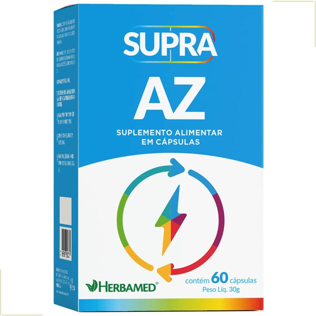 Polivitamínico Supra AZ Herbamed 60 Cápsulas - Completo com Zinco, Vit C e D - Mais Vitalidade