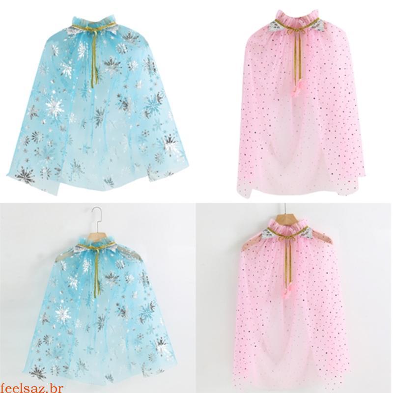 feelsaz Lantejoulas Ombro Envoltório Princesa Colorida Para Meninas Shows Palco Encolher