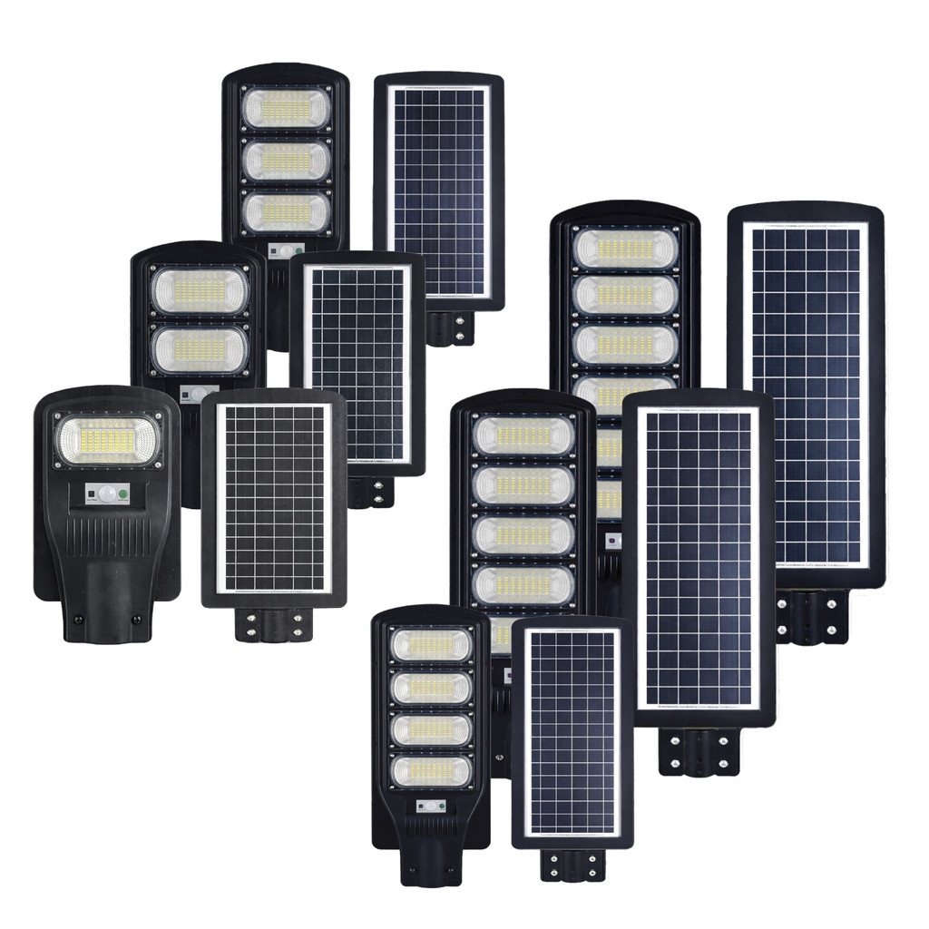Luminaria Poste/Pública Com Placa Solar 50W/100W/150W/200W/250W/300W  Branco Frio 6500K