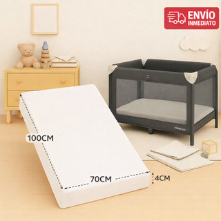 Colchonete Desmontável E Dobrável Para Berço 100x70 - Com Capa Lavavel - Branco Camping