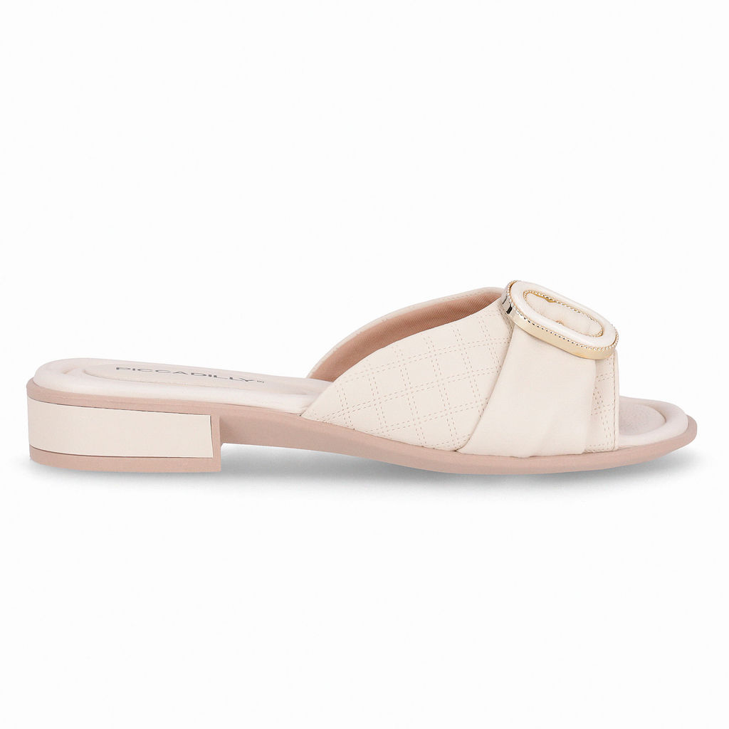 Tamanco Taila Salto Baixo Off White em Oferta na Shopee