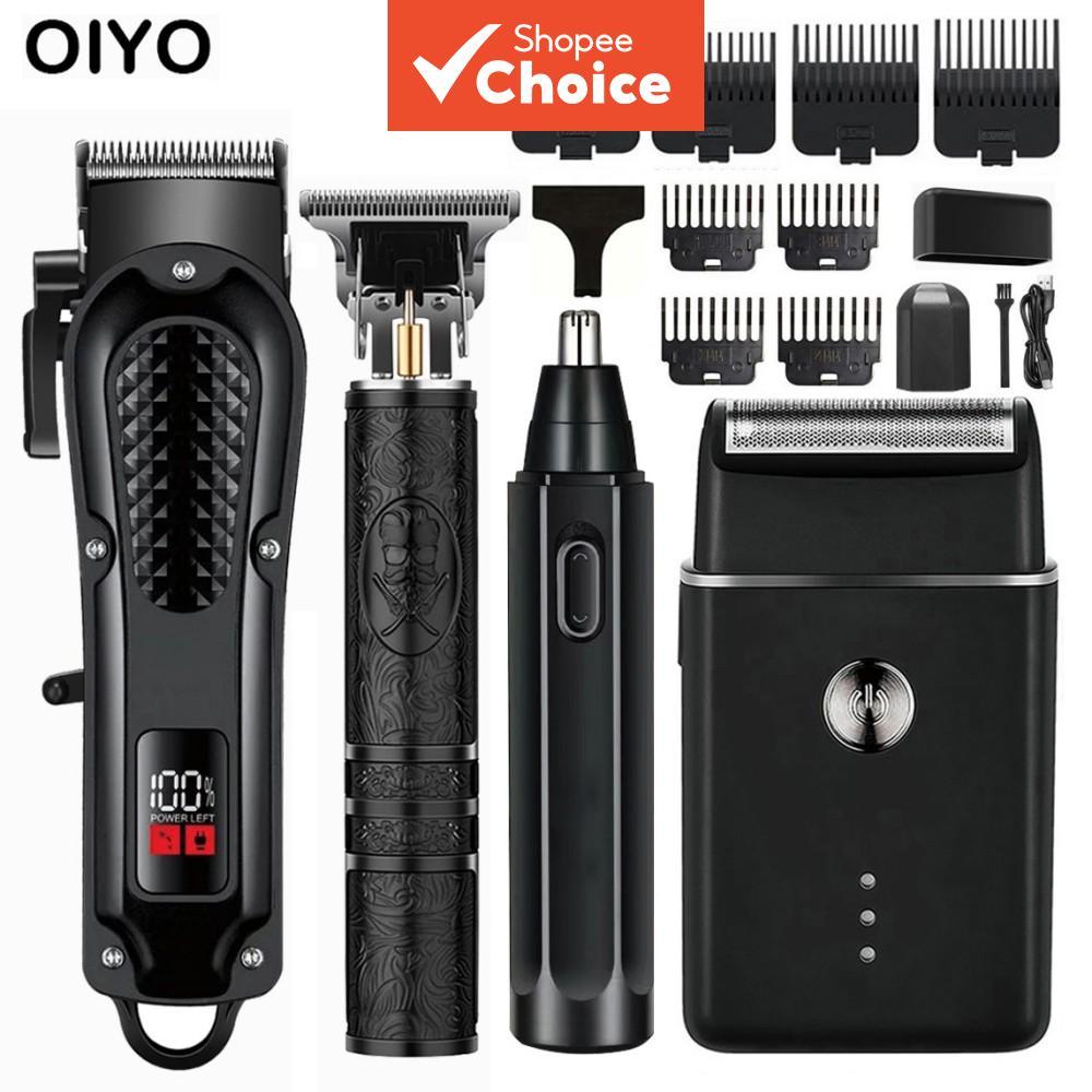 Conjunto de beleza masculino, máquina de cortar cabelo elétrica + barbeador T9 + aparador de pelos do nariz + barbeador