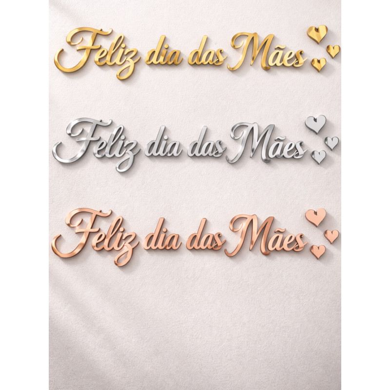 Letreiro Dia das Mães em Acrílico Painel Decoração Loja Casa