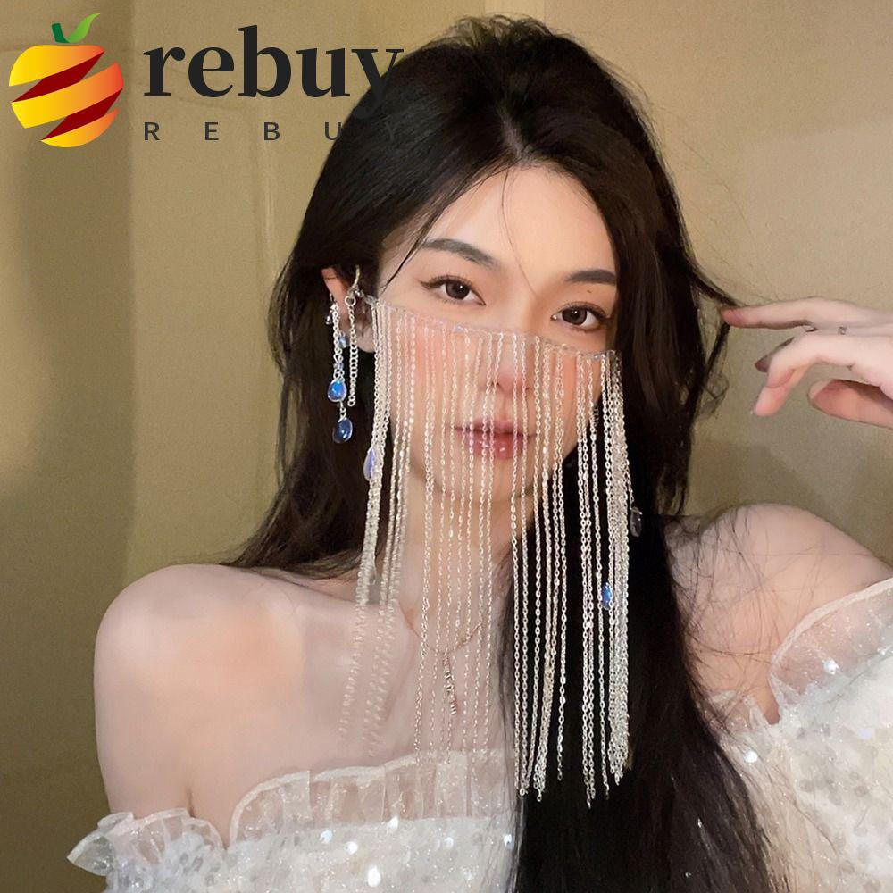 REBUY1 Véu Facial, Máscaras de Dança de Estilo Antigo Luxuoso, Máscara Minimalista de Orelhas Penduradas Super Fairyland