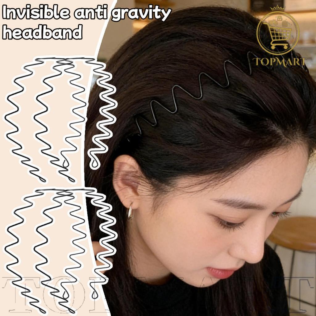 [Envio 24 Horas] Faixa De Cabelo Invisível De 3 Unidades Com Tecnologia Antigravidade | Design De Material De Ferro Ondu