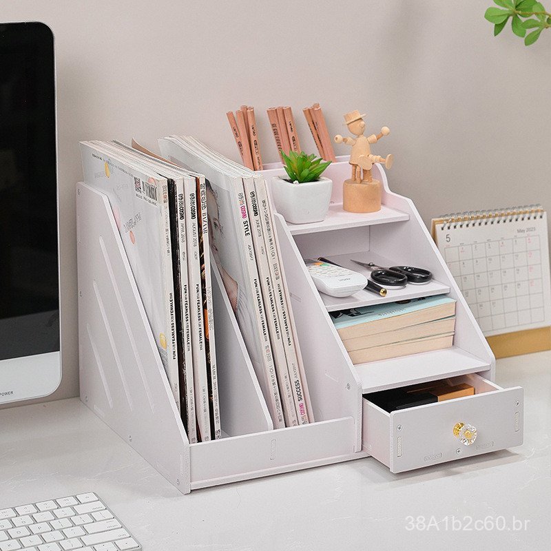 Organizador de arquivos de mesa, caixa de armazenamento de documentos, bandeja de arquivos de escritório, suporte para l