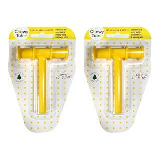Mordedor Sensorial em Forma de Tubo - Amarelo - 2 Unidades