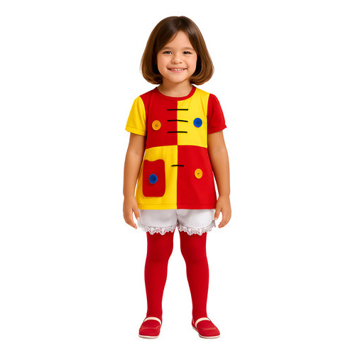 Fantasia Emília Infantil Sitio Do Pica Pau Amarelo