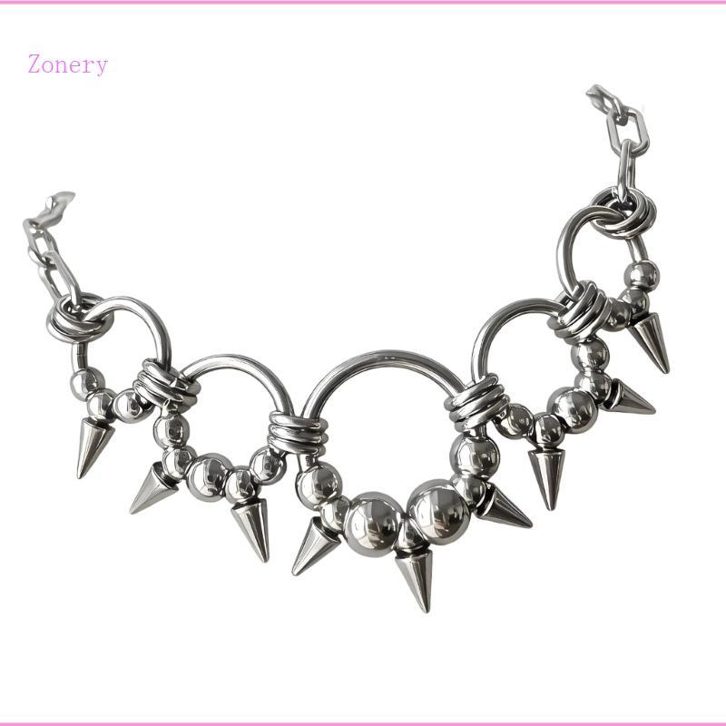 Zona Aço Inoxidável Gótico E Cravejado Colar Corrente Jóias Acessórios Hip Hop Para Amantes Da
