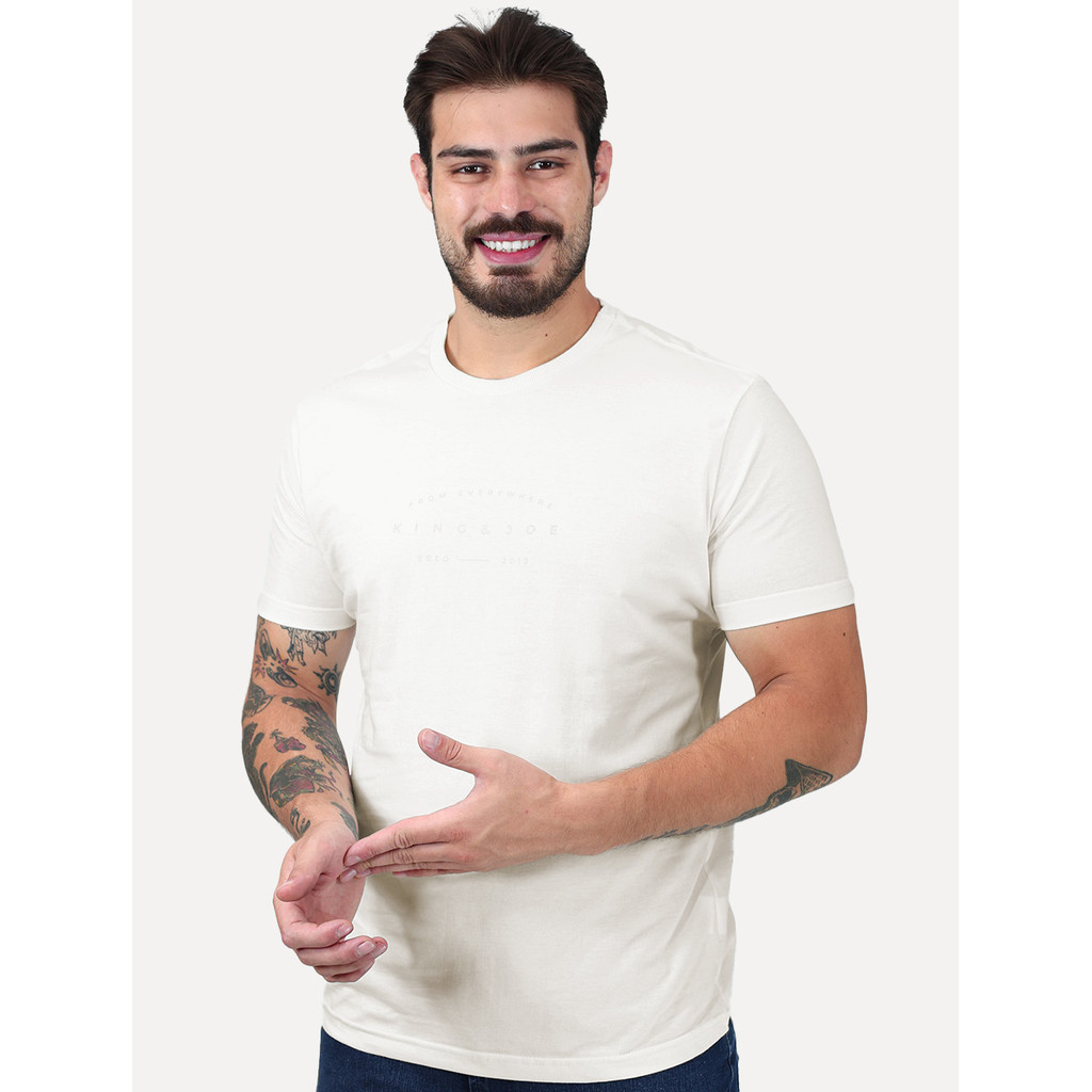 Camiseta King & Joe Original Masculina Arc From Everywhere Perolado Off White