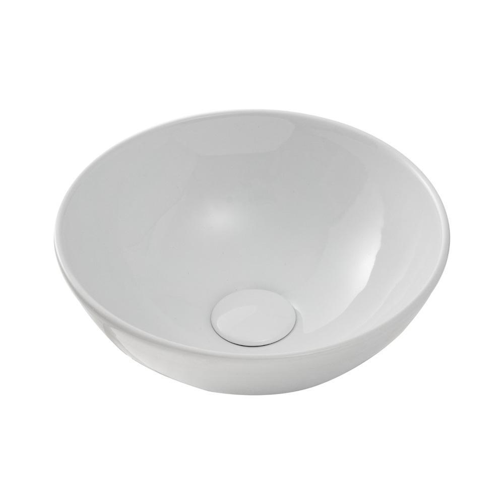 Cuba de Apoio Redonda Slim para Banheiro Louça Cerâmica 28,5x28,5cm Calcedônia Pingoo - Branco