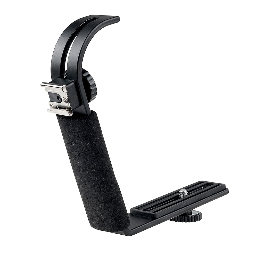 Suporte D Flash Microfone Câmera DSLR 1/4 Sapata Alumínio