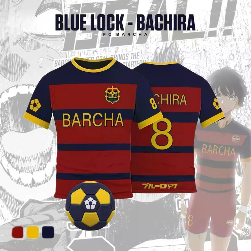 Anime Azul Bloqueio FC Barcha BACHIRA PICASSO Cosplay Camisa De Futebol Camiseta Harajuku Y2k Topo Das Mulheres Dos Home