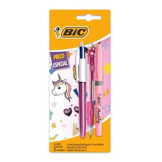 Kit escrita Rosa com 3 itens Bic em Oferta na Shopee