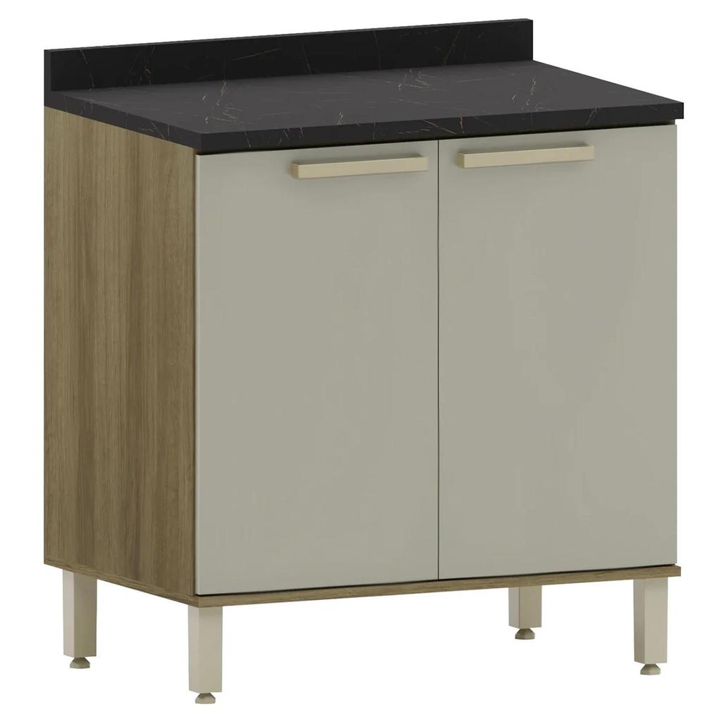 Balcão de Cozinha com Tampo 80cm Nádia Mocca/Avelã L01 - Mpozenato