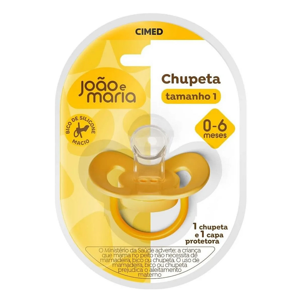 Chupeta João e Maria Tamanho 1 Amarela 0-6 meses 1 Und em Oferta na Shopee