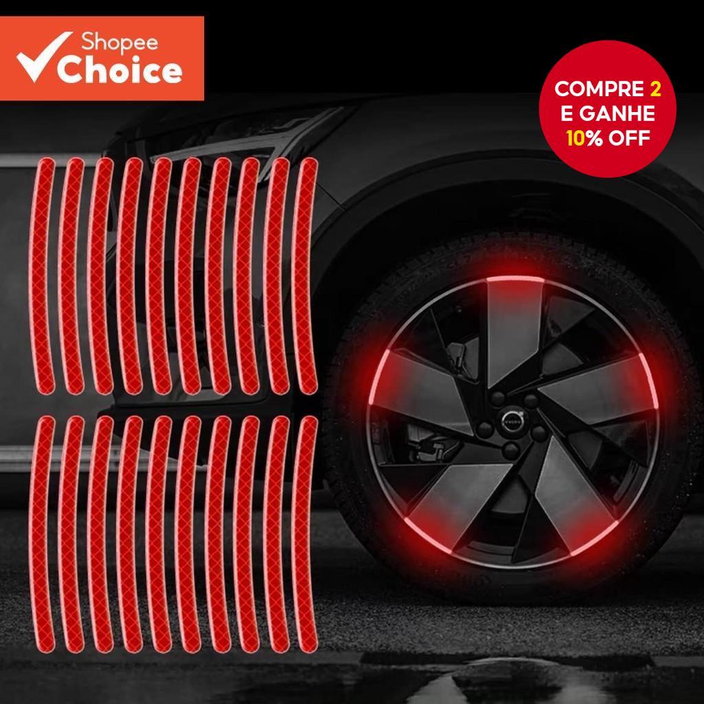 20 Peças Adesivos Refletivos De Listras Decorativas Para Rodas De Carro , De Aviso De Segurança Noturna , Decalques Moto