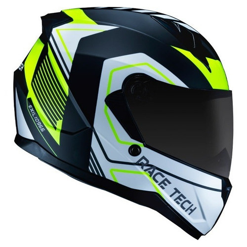 Capacete Race Tech Sector Exilio Fosco Preto Amarelo