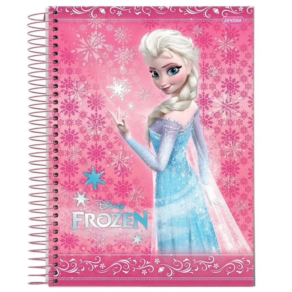 Caderno Escolar Universitário Espiral Com 240 Folhas Frozen
