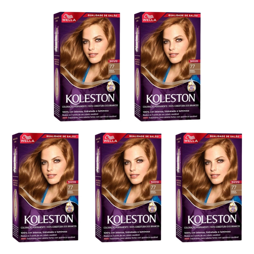 Coloraçao Koleston 77 Marrom Dourado-kit C/5un