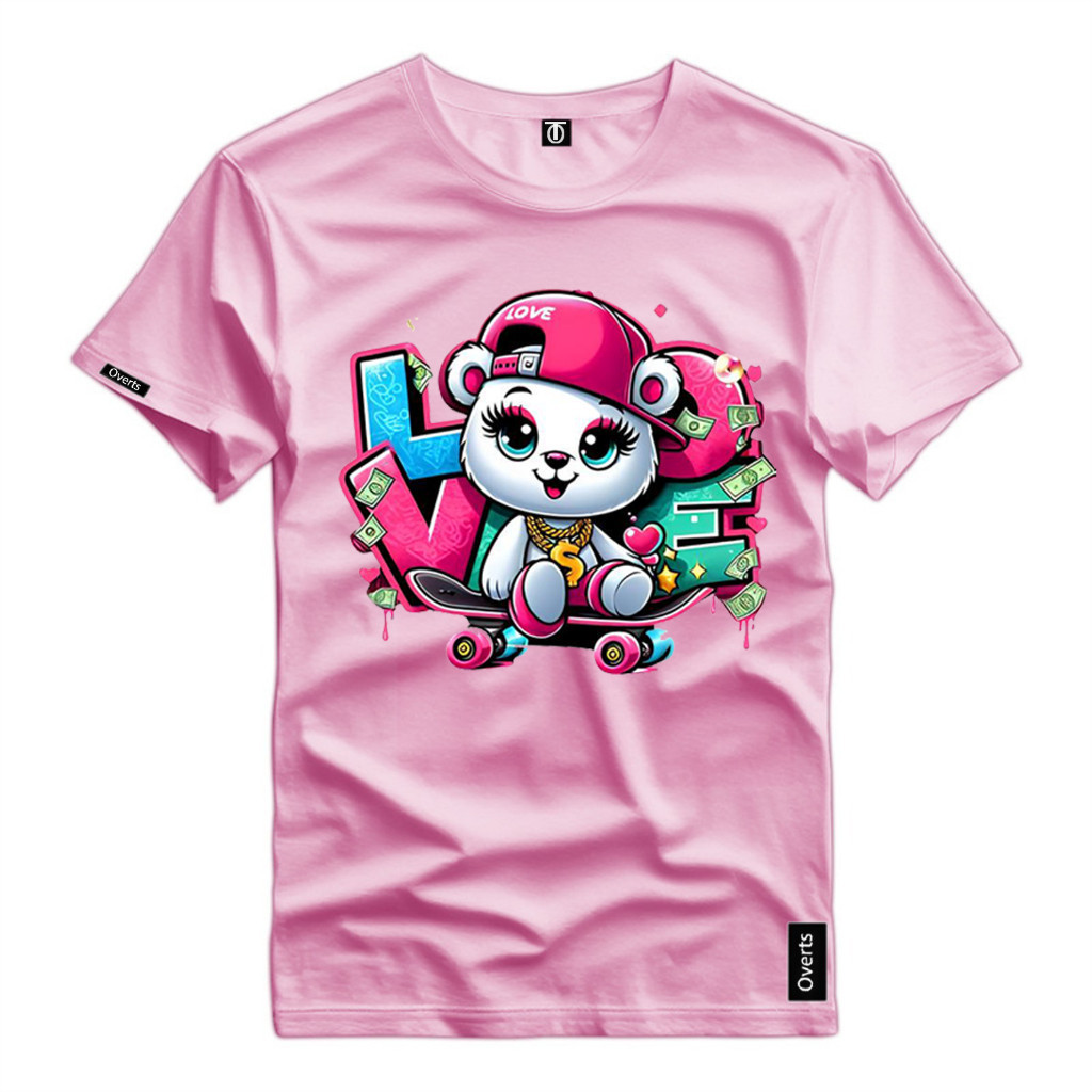 Camiseta Unissex Personalizada Urso Baby Love Fofo  Estampa Realista 100% Algodão Premium Premium Top Envio Em Até 4 Hor