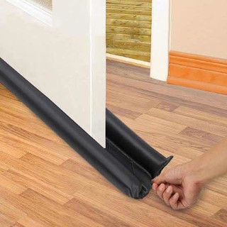 Veda Porta Protetor Rolinho Contra Poeira e Inseto Impermeável na Cor Preto com Tamanho de 70cm 80cm 90cm 100cm