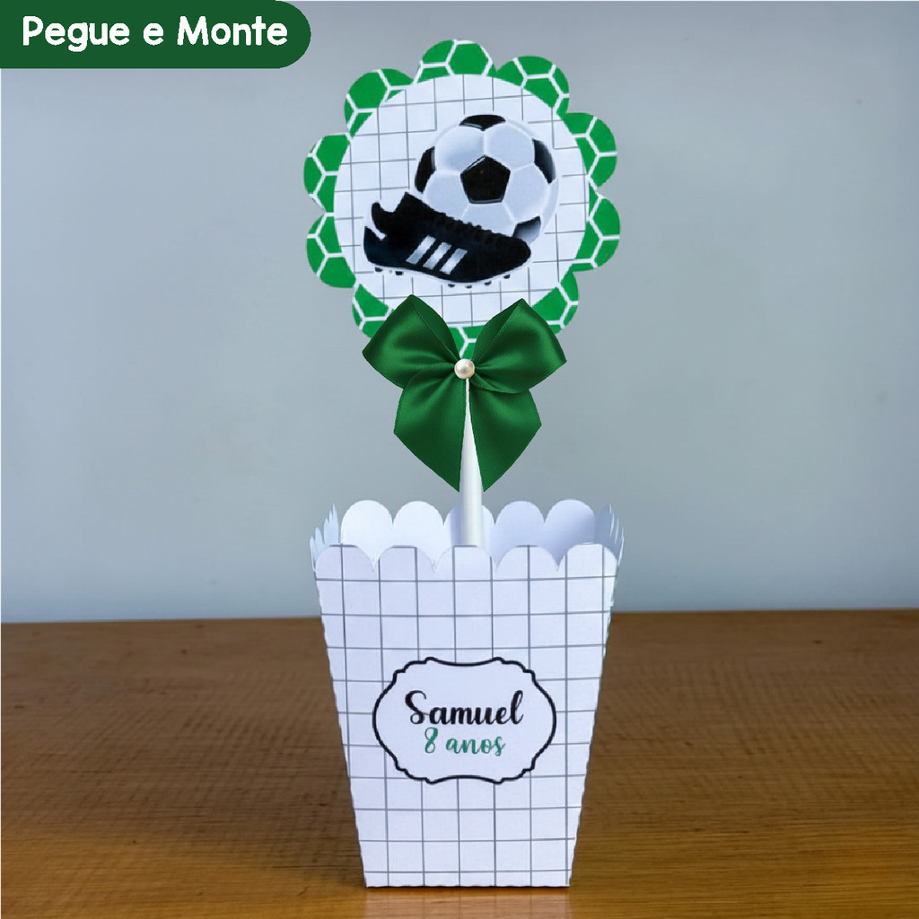 Centro de Mesa Cachepô Futebol | Cachepot | Personalizados | Lembrancinhas | (Pegue e Monte)