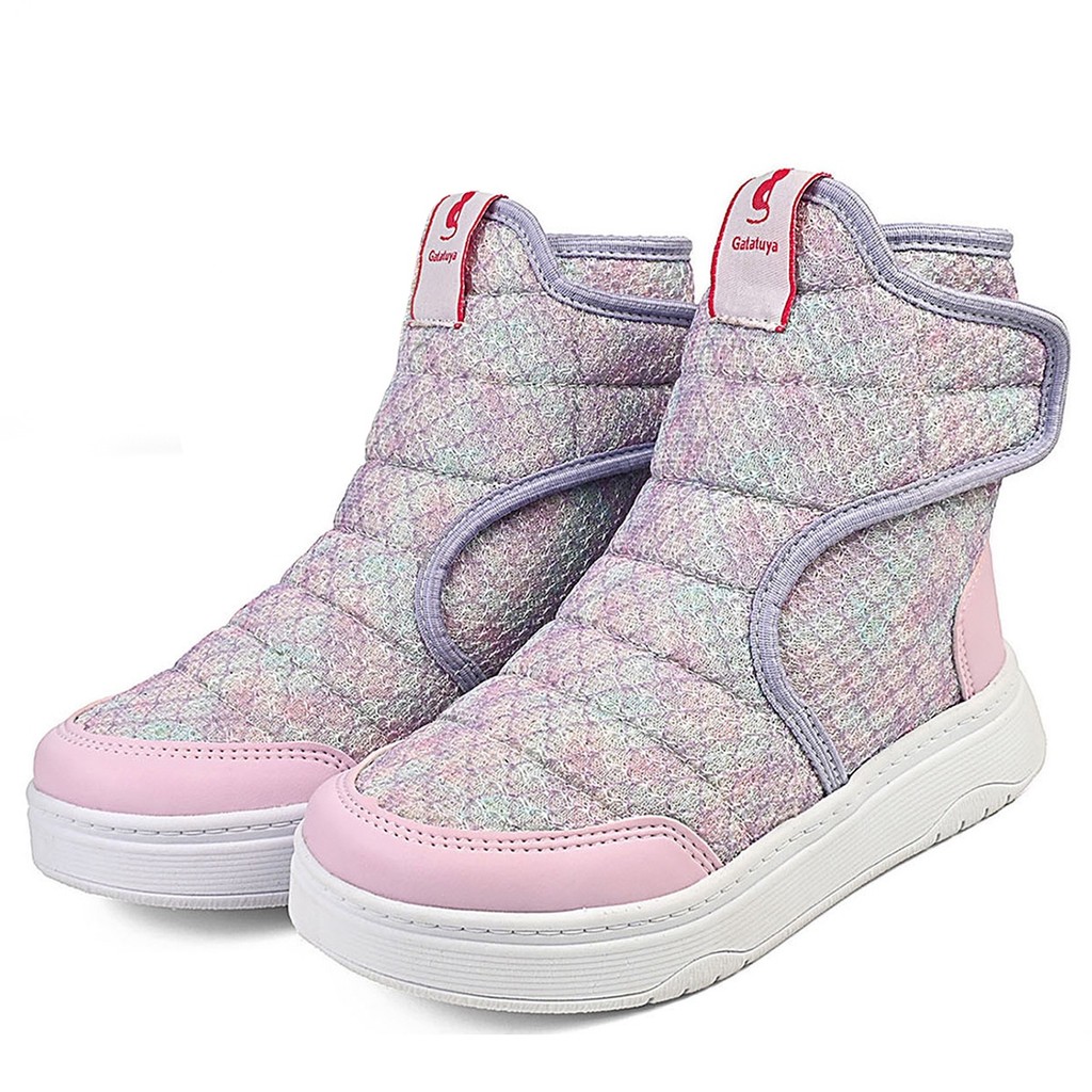 Bota Infantil Menina Cano Alto Inverno Estilosa Brilho Lilás/Colorida Sereia BB&Kids