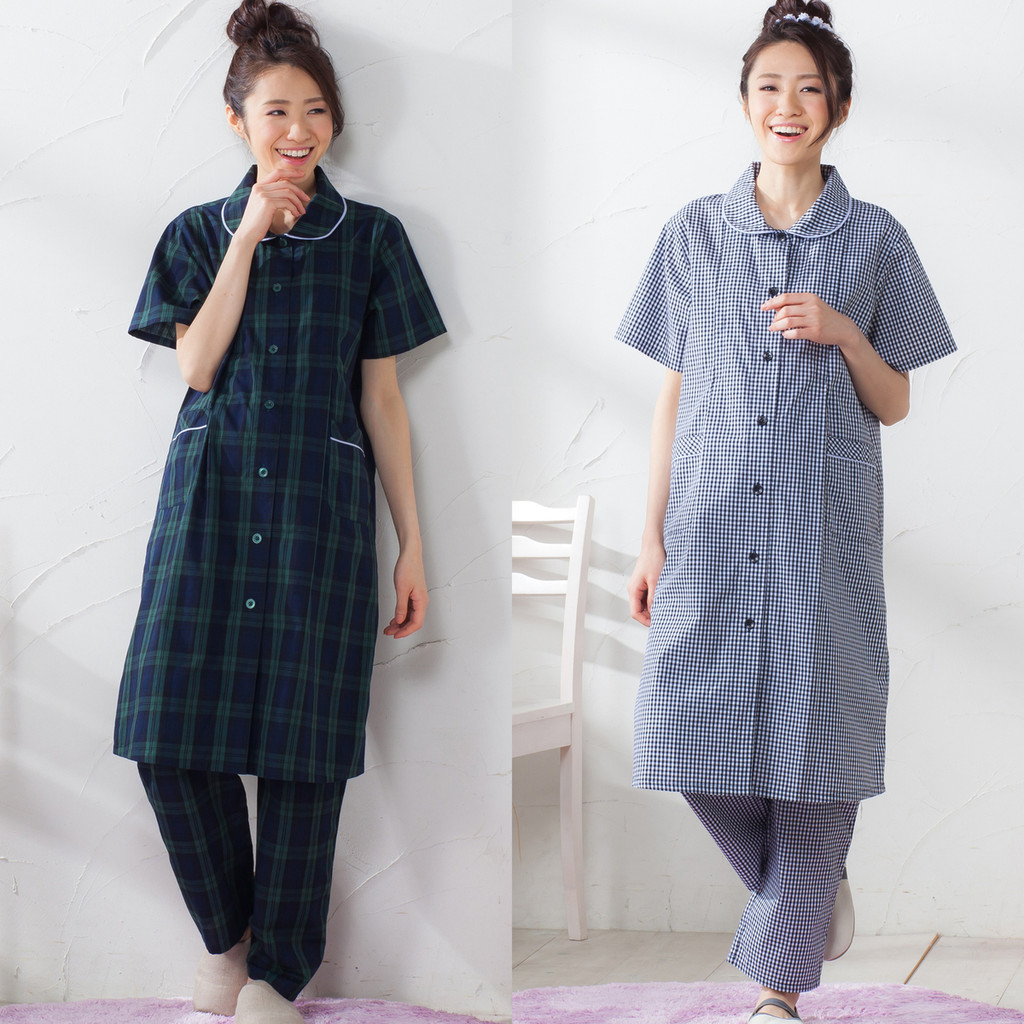 Exportado para o Japão Leve Poliéster Algodão Verão Manga Curta Roupas de Maternidade para Casa Abertura Lateral Roupas 