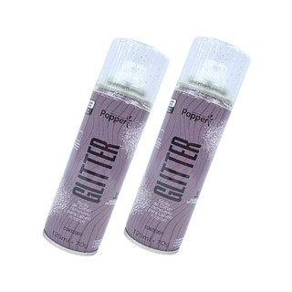 Kit 2 Spray De Glitter Prata 125ml Popper Cabelo Corpo Roupa Maquiagem Brilho Prateado Pequeno Bolsa Festas Carnaval