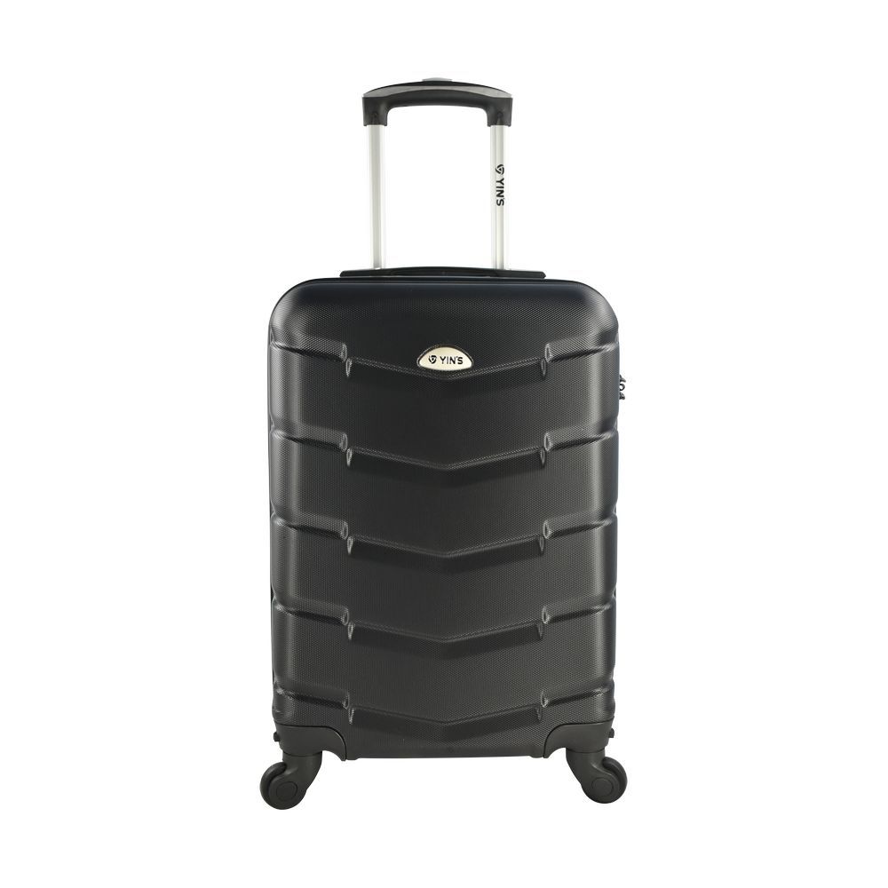 Mala de Bordo Pequena para Viagem em Abs Yins 21209 Cadeado Integrado Rodas Giro 360 Preto