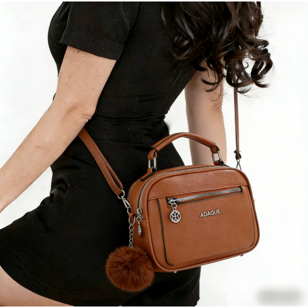 Bolsa Feminina Com Alça Lateral Transversal Faixa de Mão De Couro