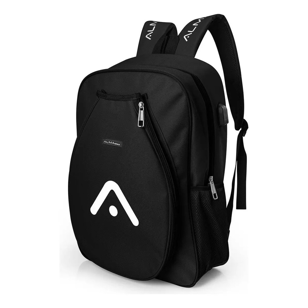 Mochila Raqueteira Beach Tennis Preta Alma Genius Preta