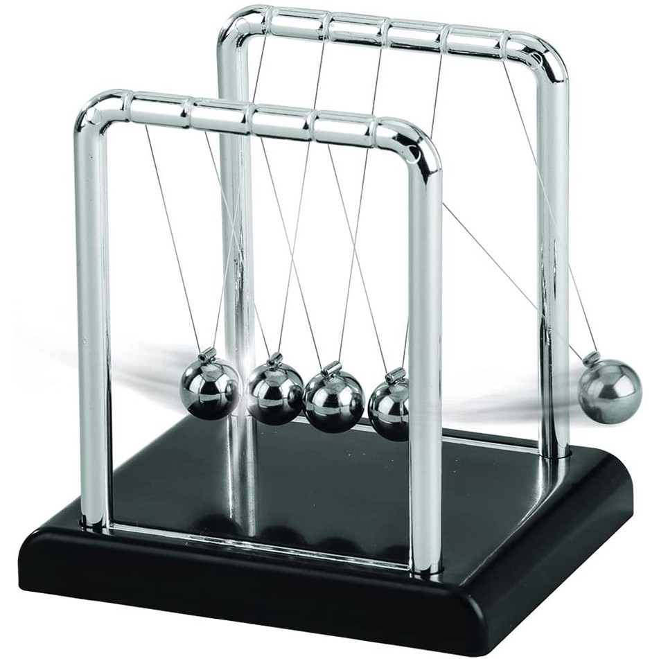 Pêndulo de Newton Enfeite Decoração p/ Sala Escritório Balance Balls - 9cm, 13,5cm ou 18cm