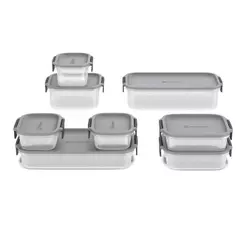 Potes Herméticos de Plástico Electrolux Cinza 8 Unidades Empilháveis Modulares